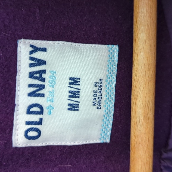 Old Navy Wool Blend Full Lined Regency Ruffle Collar Purple Short Swing Coat - Picture 5 of 7